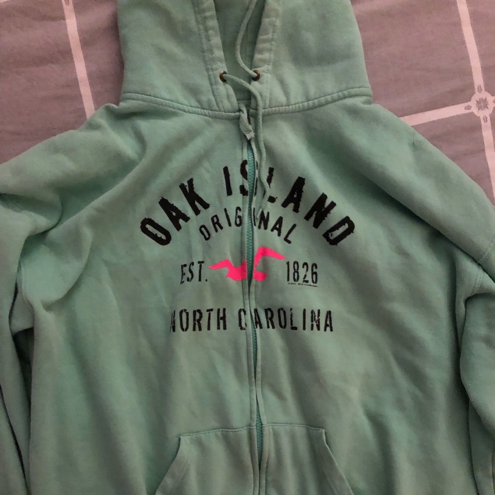 Mint colored oak island hoodie